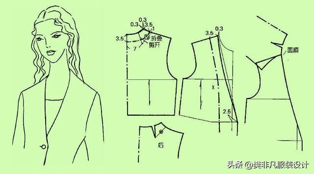 「服装实用裁剪系列之领子篇」V形领领线及其变化CQ9电子 CQ9传奇电子(图6)