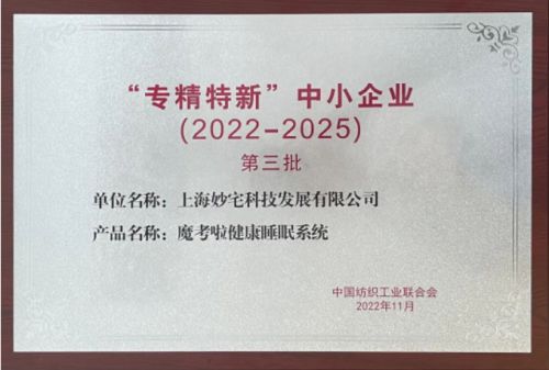 纺织行业中小企业行业发展大会召开妙宅荣获“专精特新”殊荣CQ9电子 CQ9传奇电子(图2)