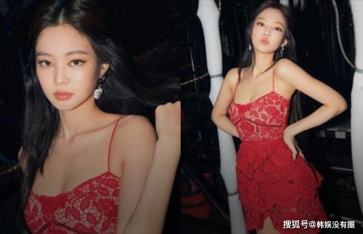 BlackPink CQ9电子 CQ9传奇电子Jennie红色吊带蕾丝短裙大秀性感身材上演极限诱惑