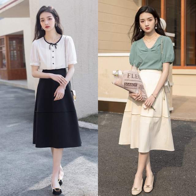夏天中年女人这么穿CQ9电子 CQ9传奇电子更美：“衬衫、T恤配赫本裙”优雅又减龄(图9)