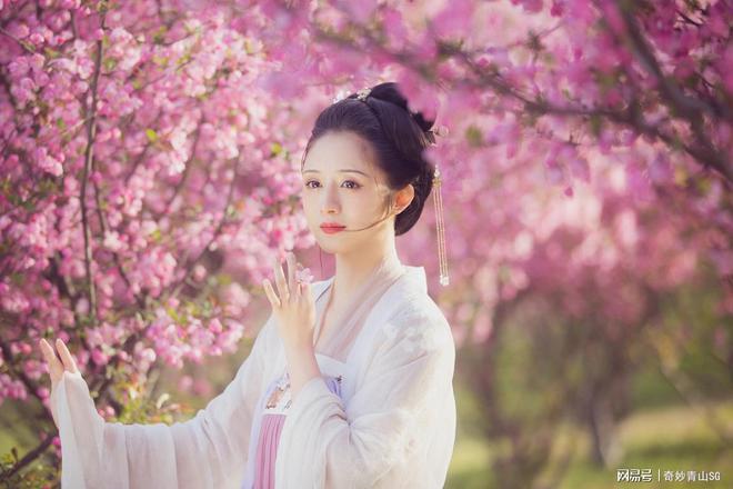 【汉服美女赏析】清晨桃花林汉服美人如画CQ9电子 CQ9传奇电子(图5)