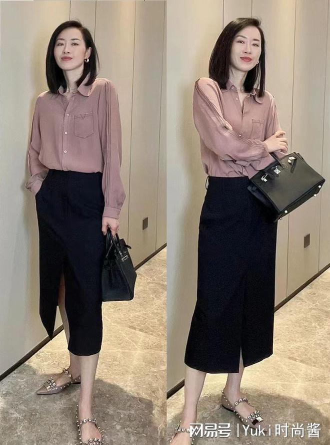 初夏服装选对不选贵中年女人备好衬衫、小香风外套优雅CQ9电子 CQ9传奇电子提品味(图4)