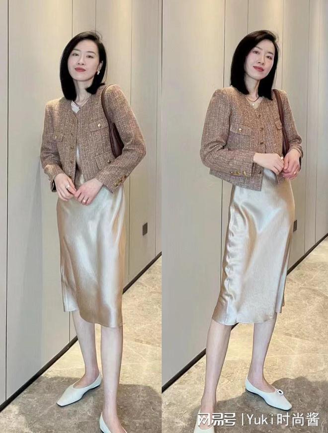 初夏服装选对不选贵中年女人备好衬衫、小香风外套优雅CQ9电子 CQ9传奇电子提品味(图5)