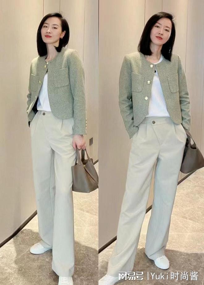初夏服装选对不选贵中年女人备好衬衫、小香风外套优雅CQ9电子 CQ9传奇电子提品味(图9)